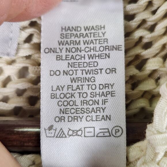 Liz Claiborne Collection Cable Knit Sweater Vest Women’s SZ XL Cream Mock Neck - Picture 12 of 13